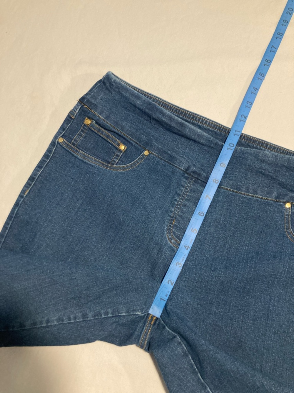 Ruby Rd. Dark Blue Cropped Stretch Denim Jeans (Item No. R23) - Picture 7 of 10